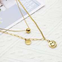 Load image into Gallery viewer, Gold Chain Smile Layered Necklace