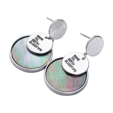 Load image into Gallery viewer, Black Fritillary Round Drop Earrings