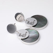 Load image into Gallery viewer, Black Fritillary Round Drop Earrings