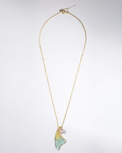 Load image into Gallery viewer, Cicada Wings Enamel Freshwater Pearl Pendant Necklace