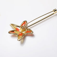 Load image into Gallery viewer, Enamel Starfish Brooch with Freshwater Pearl