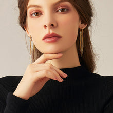 Load image into Gallery viewer, Love Fairy Tassel Hoop Earrings in 18K Gold Plated