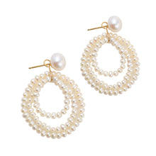 Load image into Gallery viewer, Vintage Multilayer Freshwater Pearl Drop Earrings