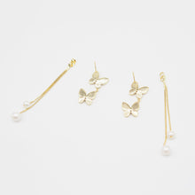 Load image into Gallery viewer, Butterfly Tassel Pearl Earrings in 18k Gold Plated