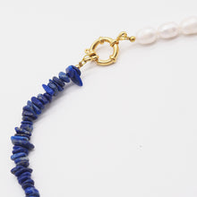 Load image into Gallery viewer, Lapis Lazuli Crushed Stone Freshwater Pearl Necklace