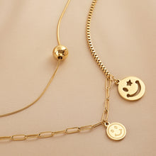 Load image into Gallery viewer, Gold Chain Smile Layered Necklace