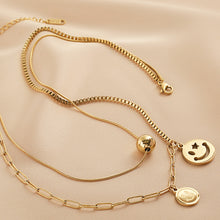Load image into Gallery viewer, Gold Chain Smile Layered Necklace