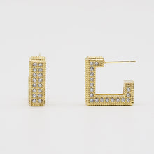 Load image into Gallery viewer, 14K Gold Filled Square Cubic Stud Earrings
