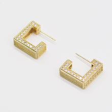 Load image into Gallery viewer, 14K Gold Filled Square Cubic Stud Earrings
