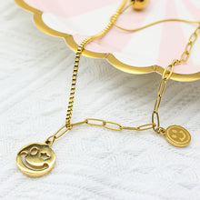 Load image into Gallery viewer, Gold Chain Smile Layered Necklace
