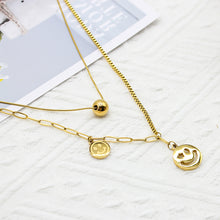 Load image into Gallery viewer, Gold Chain Smile Layered Necklace

