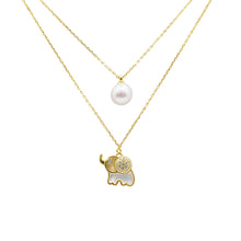 Load image into Gallery viewer, Baby Elephant Layered Necklace in 18K Gold Plated
