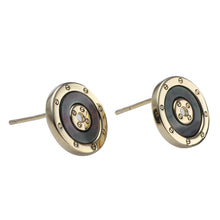 Load image into Gallery viewer, Black Fritillary Round Stud Earrings
