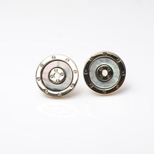 Load image into Gallery viewer, Black Fritillary Round Stud Earrings
