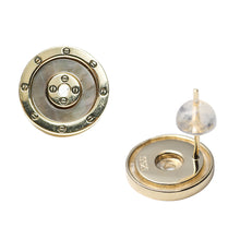Load image into Gallery viewer, Black Fritillary Round Stud Earrings

