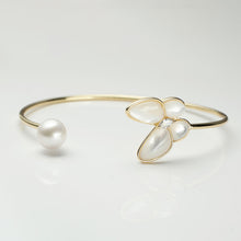 Load image into Gallery viewer, White Fritillary Butterfly Bracelet with Freshwater Pearl
