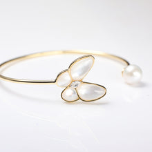 Load image into Gallery viewer, White Fritillary Butterfly Bracelet with Freshwater Pearl
