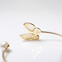 Load image into Gallery viewer, White Fritillary Butterfly Bracelet with Freshwater Pearl
