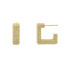 Load image into Gallery viewer, 14K Gold Filled Square Cubic Stud Earrings
