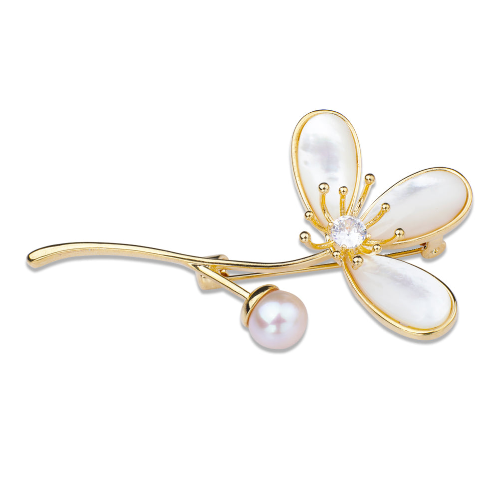 Clover Brooch Pin in 18K Gold Plated