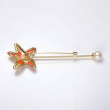 Load image into Gallery viewer, Enamel Starfish Brooch with Freshwater Pearl
