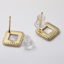 Load image into Gallery viewer, White Fritillary Square Stud Earrings
