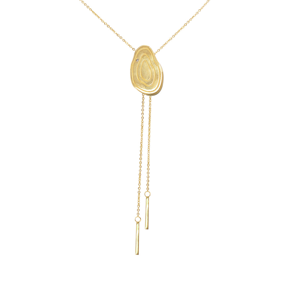 Y Gold Chain Necklace Annual Ring Necklace