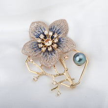 Load image into Gallery viewer, Hand Embroidery Brooch Pin in 18K Gold Plated
