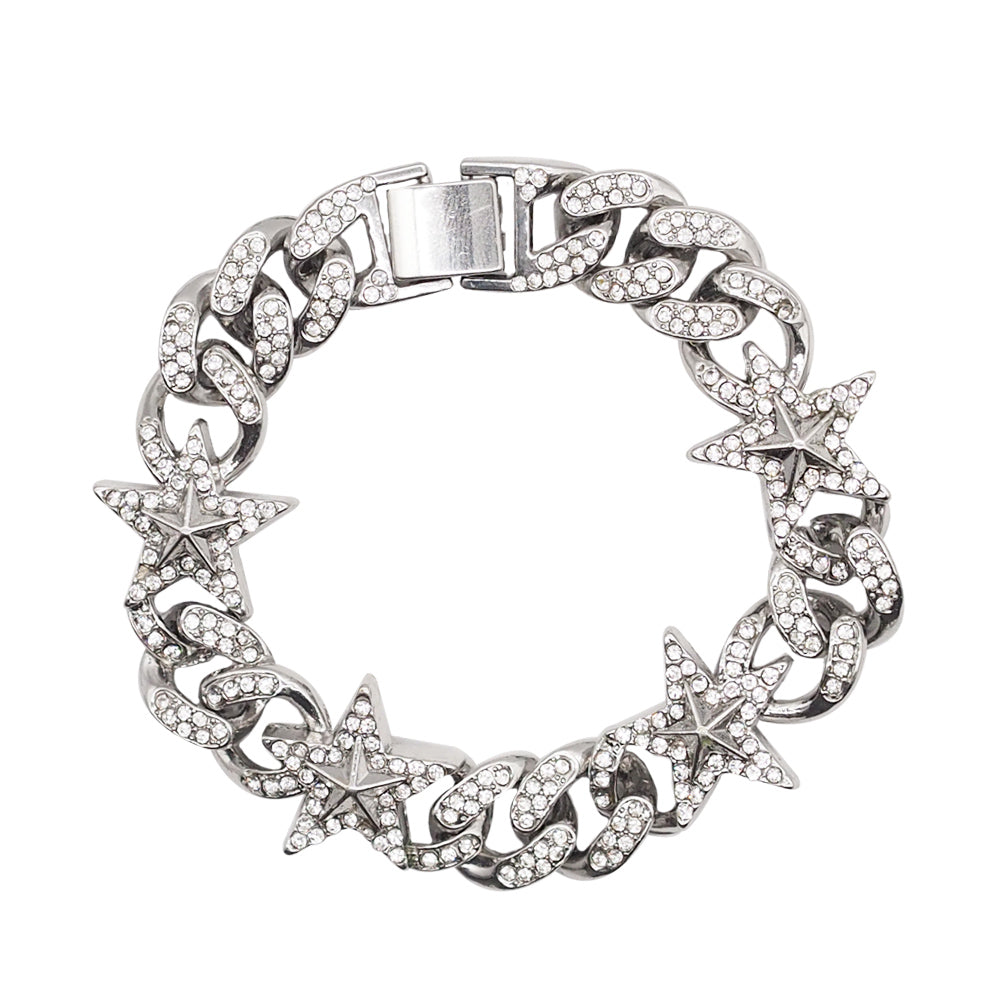 Star Cuban Thick Necklace/Bracelet in Titanium Steel