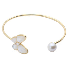 Load image into Gallery viewer, White Fritillary Butterfly Bracelet with Freshwater Pearl
