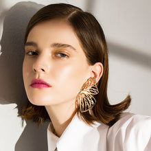 Load image into Gallery viewer, 18K Gold Plated Big Butterfly Stud Earrings
