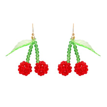 Load image into Gallery viewer, Grape/Pineapple/Cherry Handmade Beads Dangle Earrings
