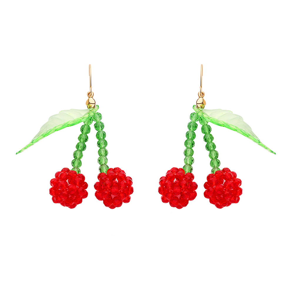 Grape/Pineapple/Cherry Handmade Beads Dangle Earrings