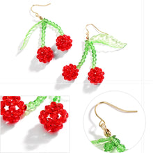 Load image into Gallery viewer, Grape/Pineapple/Cherry Handmade Beads Dangle Earrings

