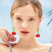 Load image into Gallery viewer, Grape/Pineapple/Cherry Handmade Beads Dangle Earrings
