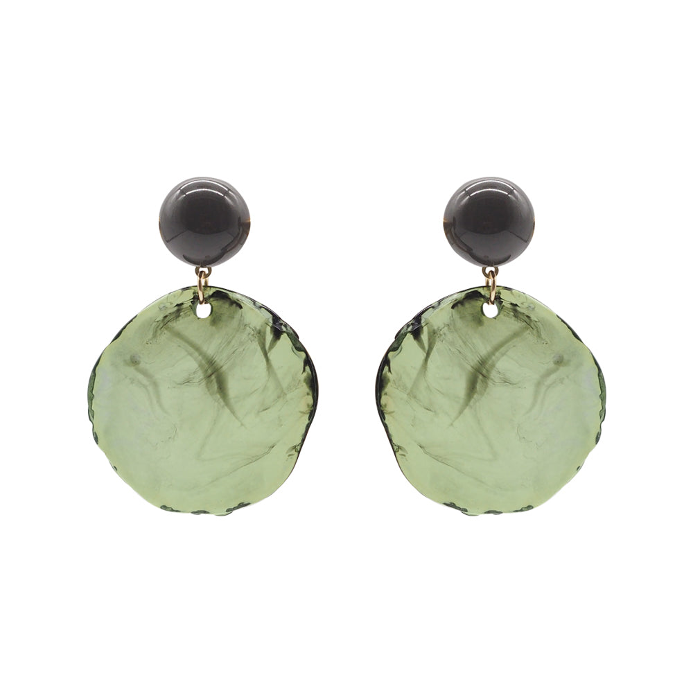 Vintage Round Acrylic Earrings