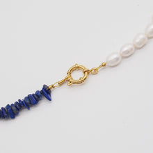 Load image into Gallery viewer, Lapis Lazuli Crushed Stone Freshwater Pearl Necklace
