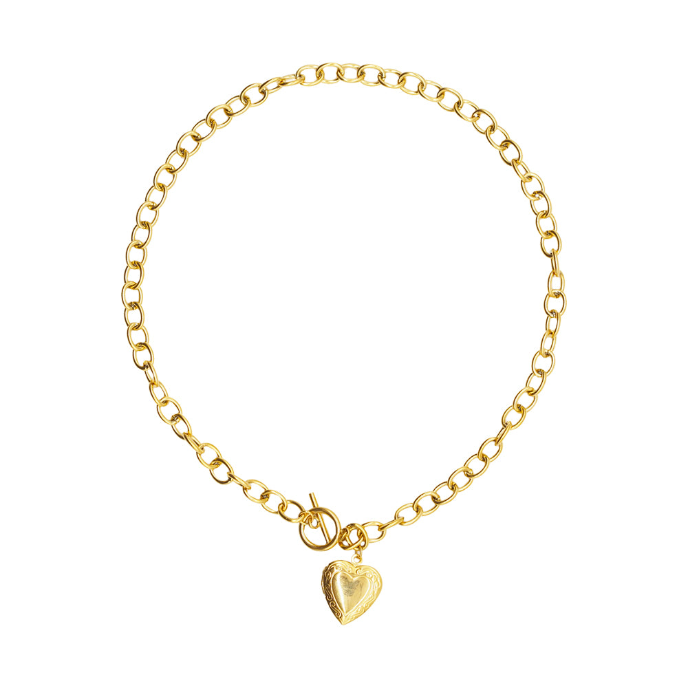 Floral Heart Locket Necklace – Mysa Jewels
