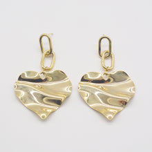 Load image into Gallery viewer, 18K Gold Plated Love Heart Dangle Earrings
