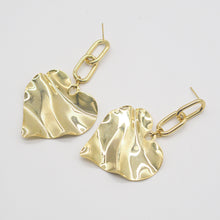 Load image into Gallery viewer, 18K Gold Plated Love Heart Dangle Earrings
