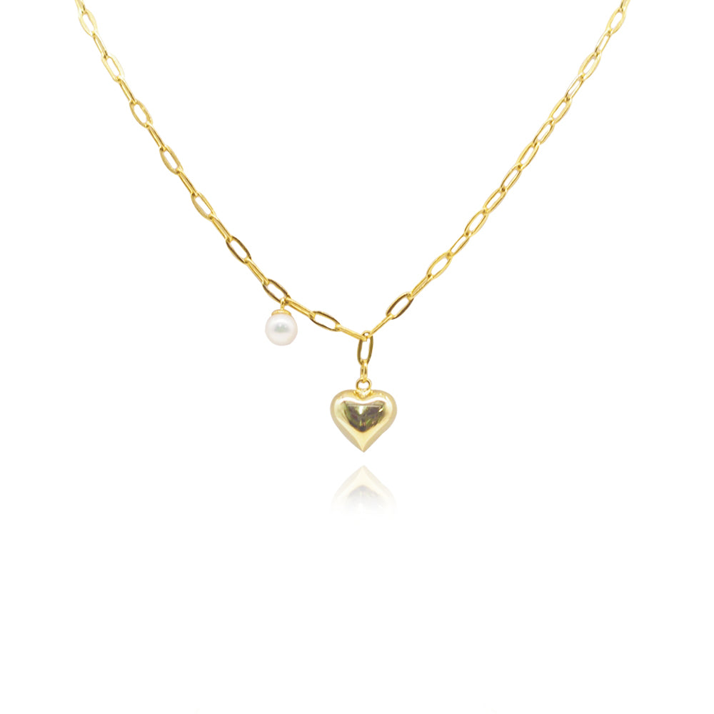 Gold Chain Love Heart Necklace