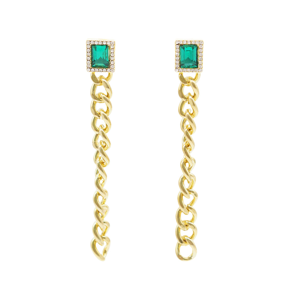 Vintage Imitation Emerald Necklace and Earrings
