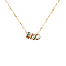 Load image into Gallery viewer, 18K Gold Plated Green Ring Pendant Necklace
