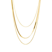 Load image into Gallery viewer, 14K Gold Plated Gold Herringbone Chain Necklace
