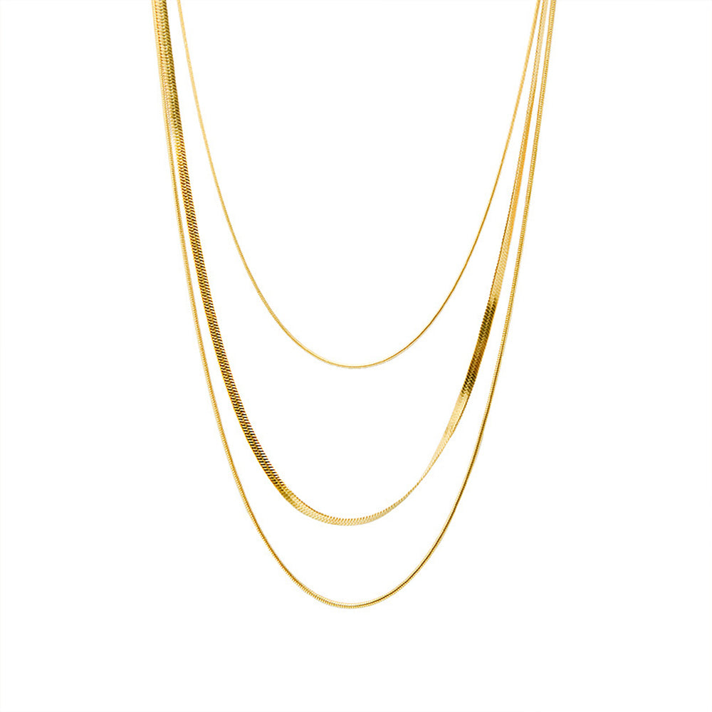 14K Gold Plated Gold Herringbone Chain Necklace