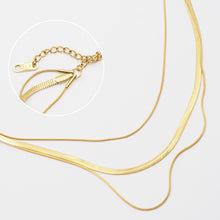 Load image into Gallery viewer, 14K Gold Plated Gold Herringbone Chain Necklace
