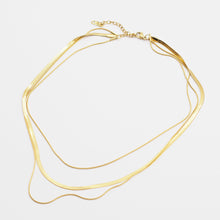 Load image into Gallery viewer, 14K Gold Plated Gold Herringbone Chain Necklace
