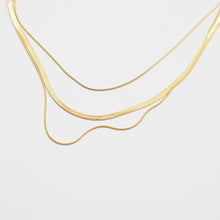 Load image into Gallery viewer, 14K Gold Plated Gold Herringbone Chain Necklace
