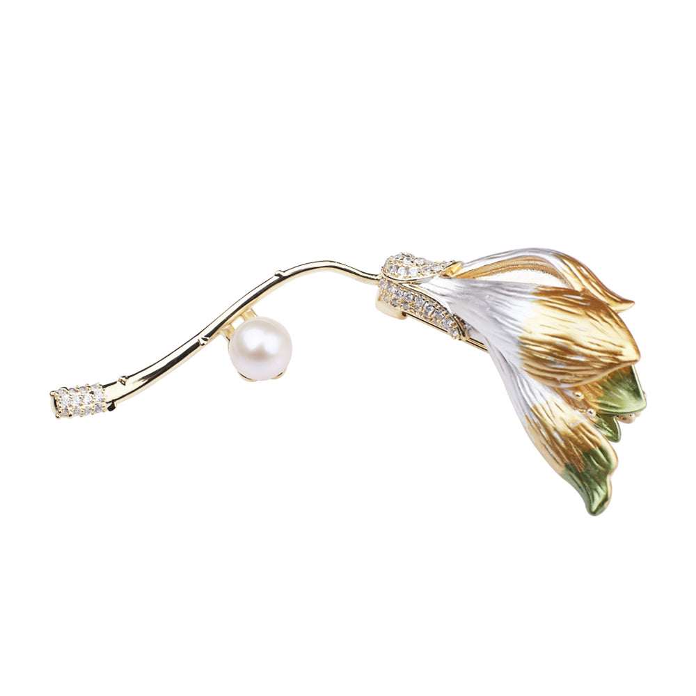 Lily Brooch Pin in 18K Gold Plated