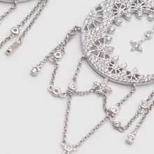 Load image into Gallery viewer, Sterling Silver Moon and Star Drop Earrings
